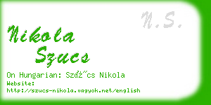 nikola szucs business card